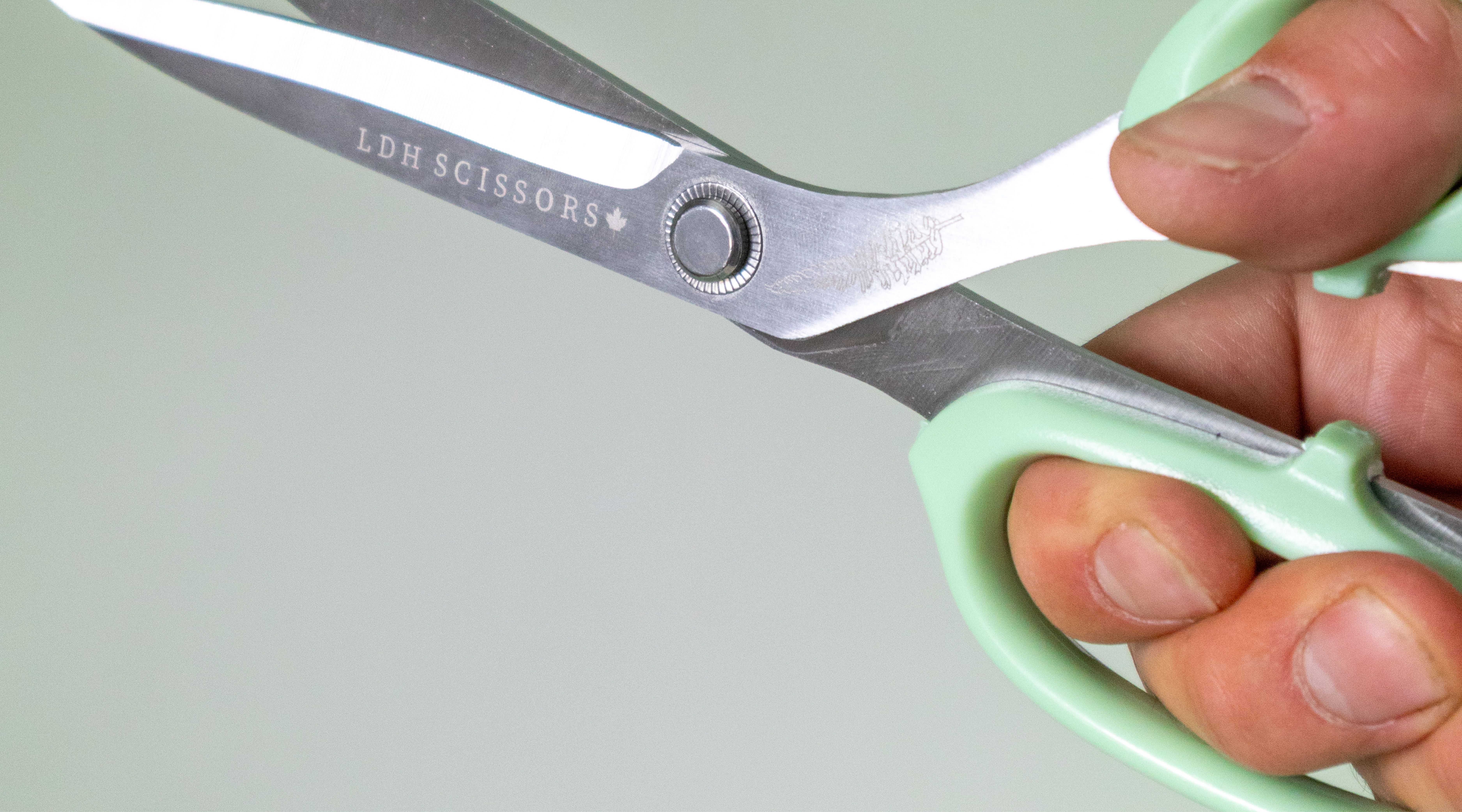 Fabric scissor handle close-up
